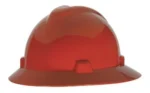 Casco De Seguridad Ala Ancha Redonda V-gard Msa Con Matraca Color Rojo