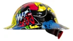 Casco De Seguridad Ala Ancha Infra Matraca Decorado Grafiti