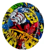 Casco De Seguridad Ala Ancha Infra Matraca Decorado Grafiti - Image 3