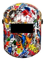 Careta Para Soldador Infra Fibra De Vidrio Matraca Decorada