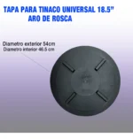 Tapa Para Tinaco Universal 18.5'' Con Aro De Rosca Negro - Image 4