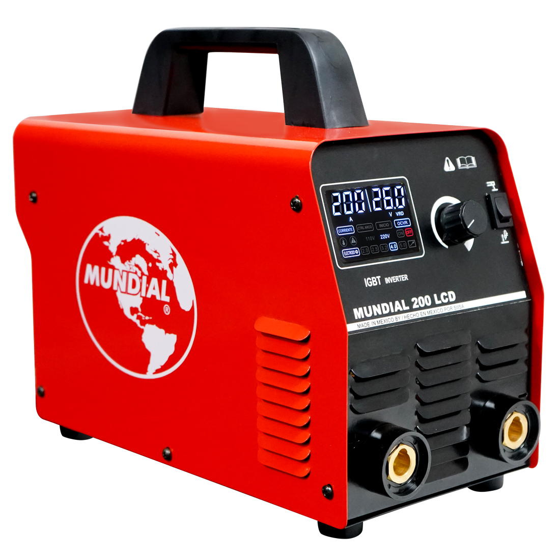 NUEVA-Maquina-Mundial-200-LCD-1 Soldadora Inversora Mundial 200 LCD Color Rojo Máquina inverter - Image 1